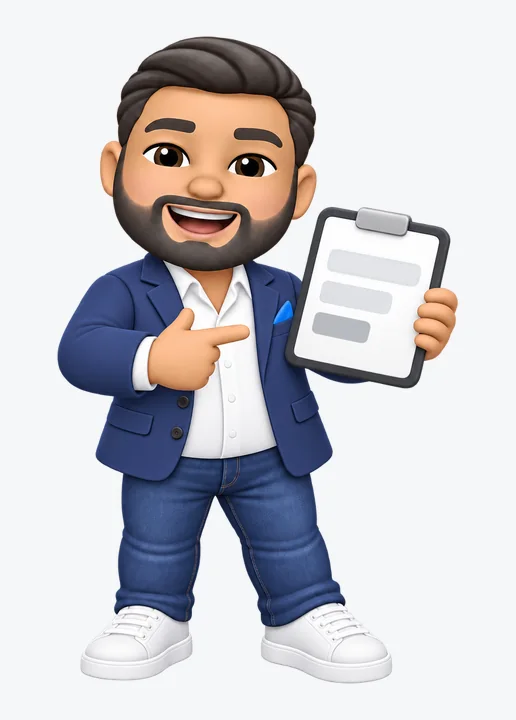 Martín en 3D señalando un reporte