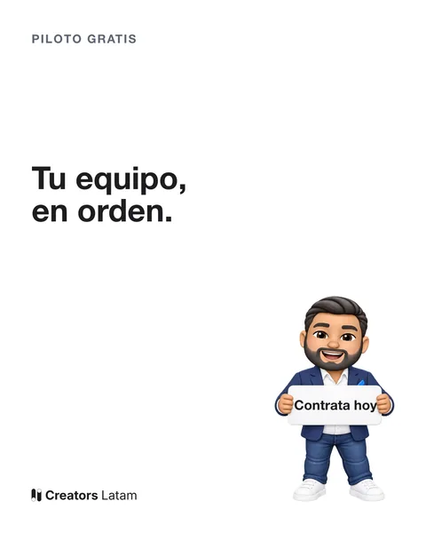 Un post con Martín sosteniendo un cartel que dice Contrata hoy