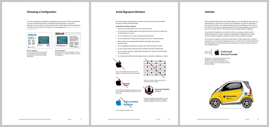 Apple: Identity Guidelines for Channel Affiliates (2019)
