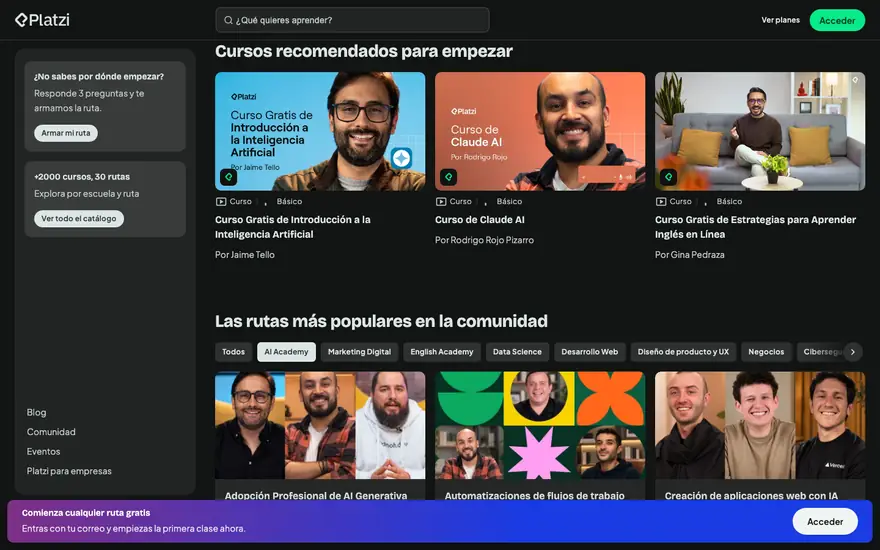 Platzi: Inicio