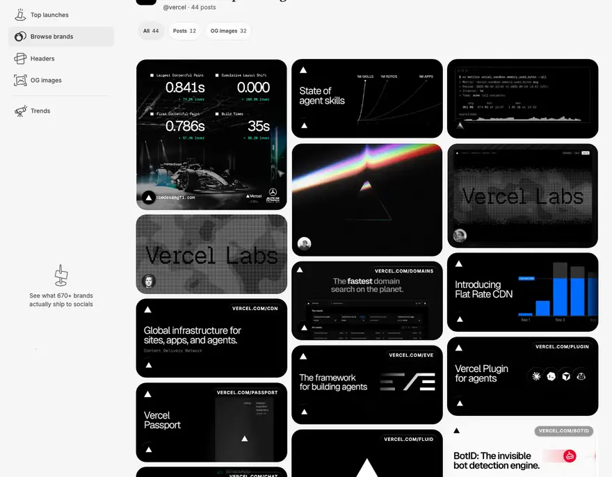 Vercel: Publicaciones en redes