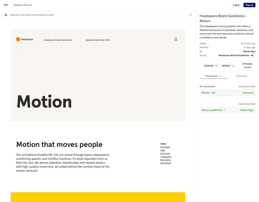 Headspace: Motion (vía Are.na)