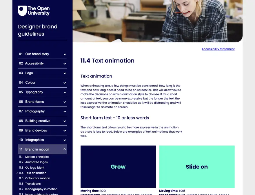 Open University: Text animation