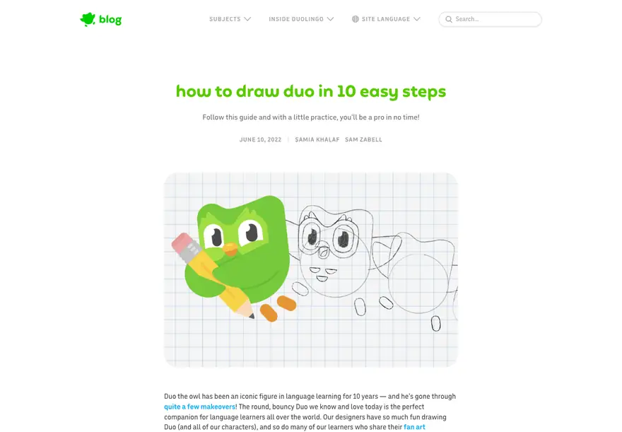 Duolingo: Cómo dibujar a Duo