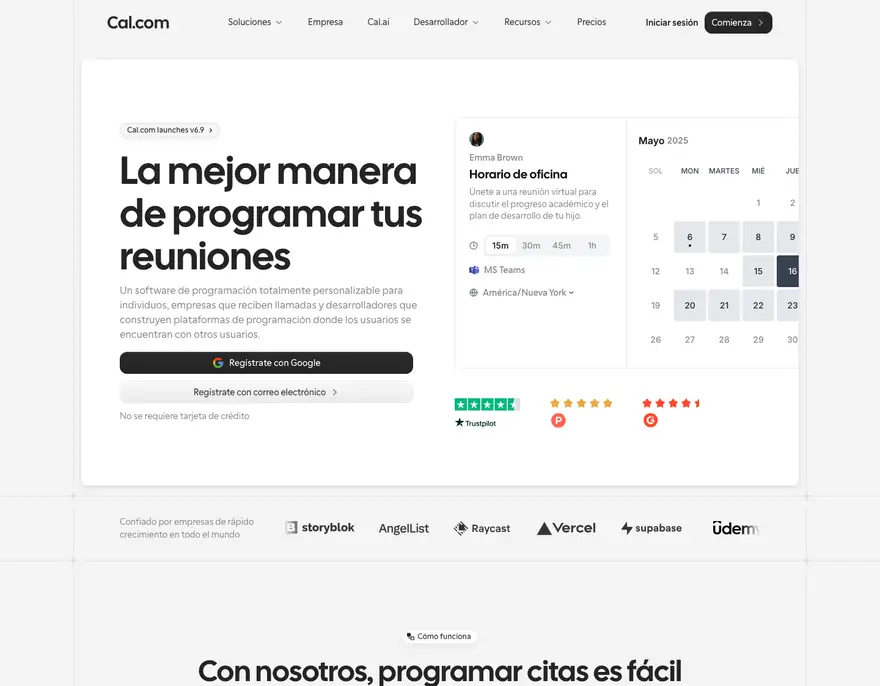 Cal.com: Inicio (en español)