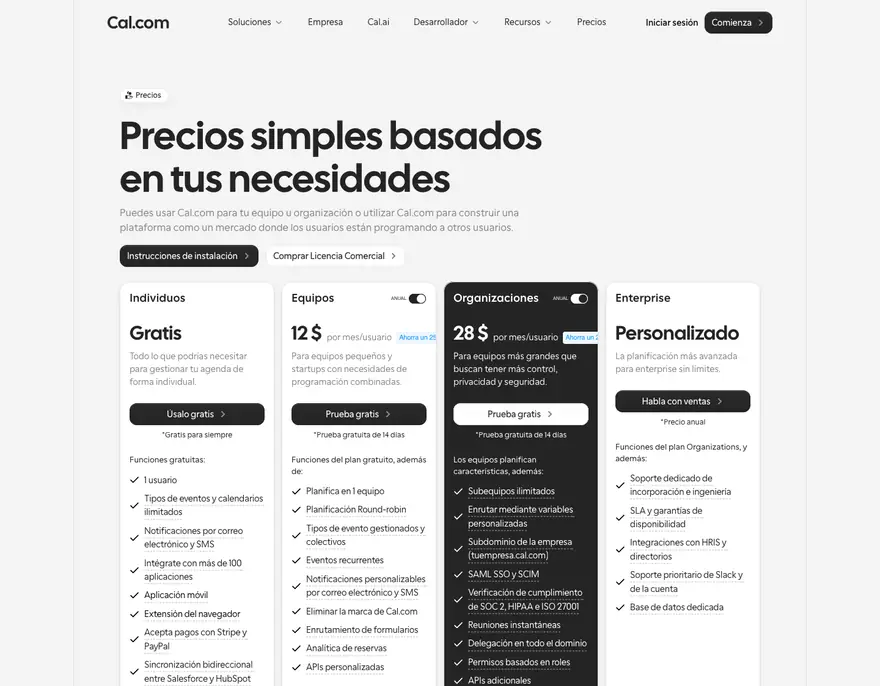 Cal.com: Precios