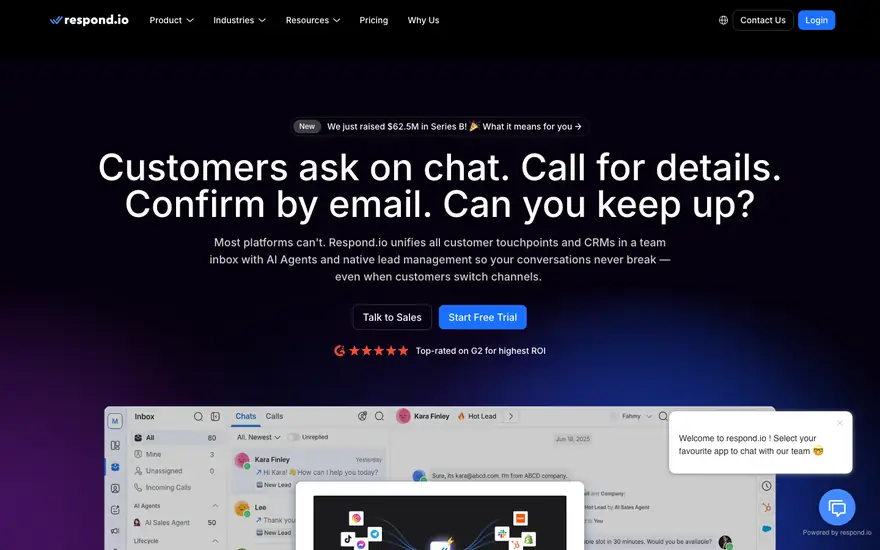 respond.io: Inicio