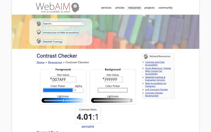 WebAIM: Contrast Checker
