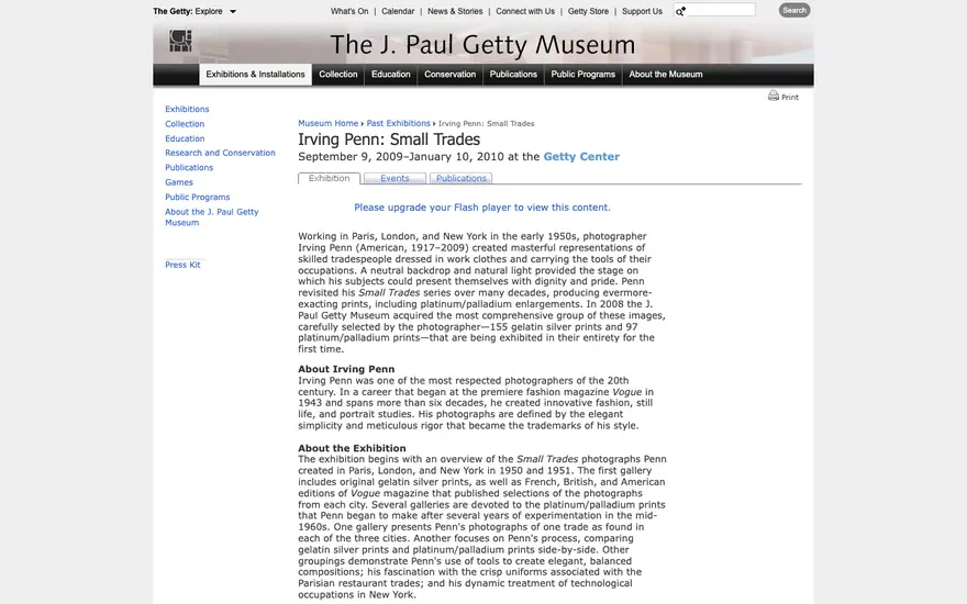 Getty Museum: Irving Penn · Small Trades