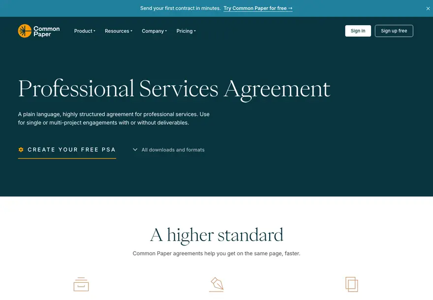 Common Paper: Professional Services Agreement