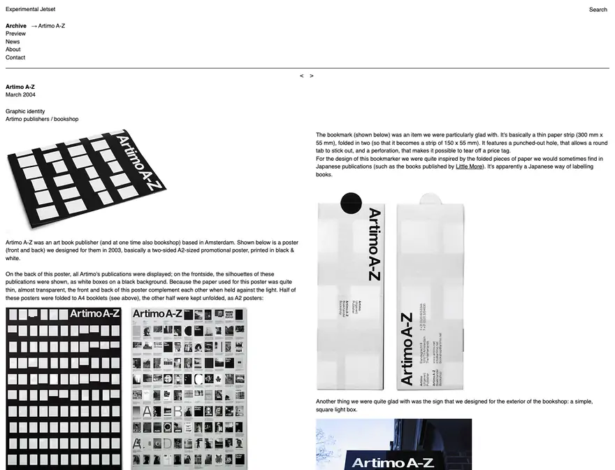 Experimental Jetset: Artimo A-Z