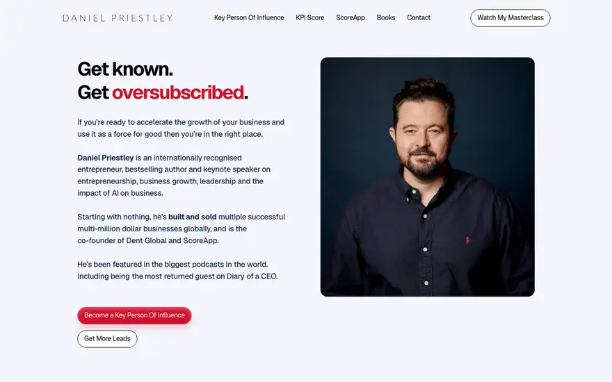 Daniel Priestley: Sitio personal
