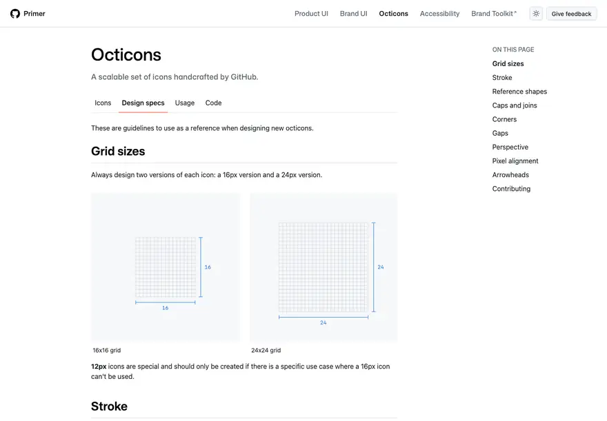 GitHub: Octicons · guía de diseño