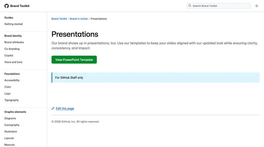 GitHub: Brand Toolkit · Presentations
