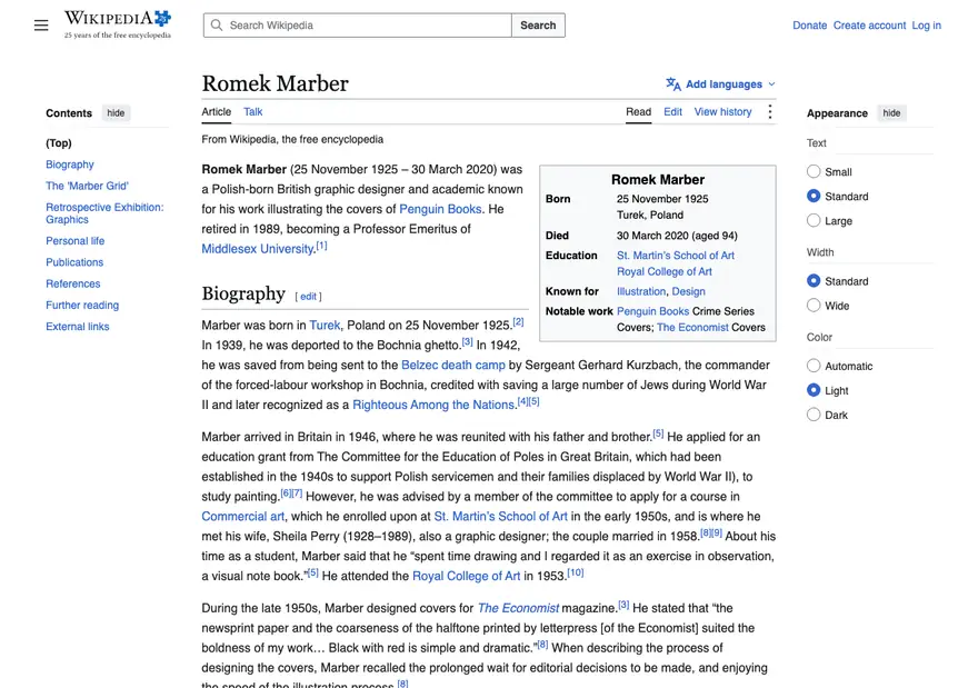 Wikipedia: Romek Marber · Penguin (1961)