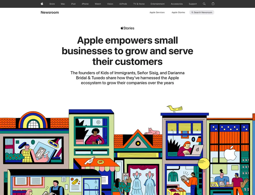 Apple: Newsroom · artículo