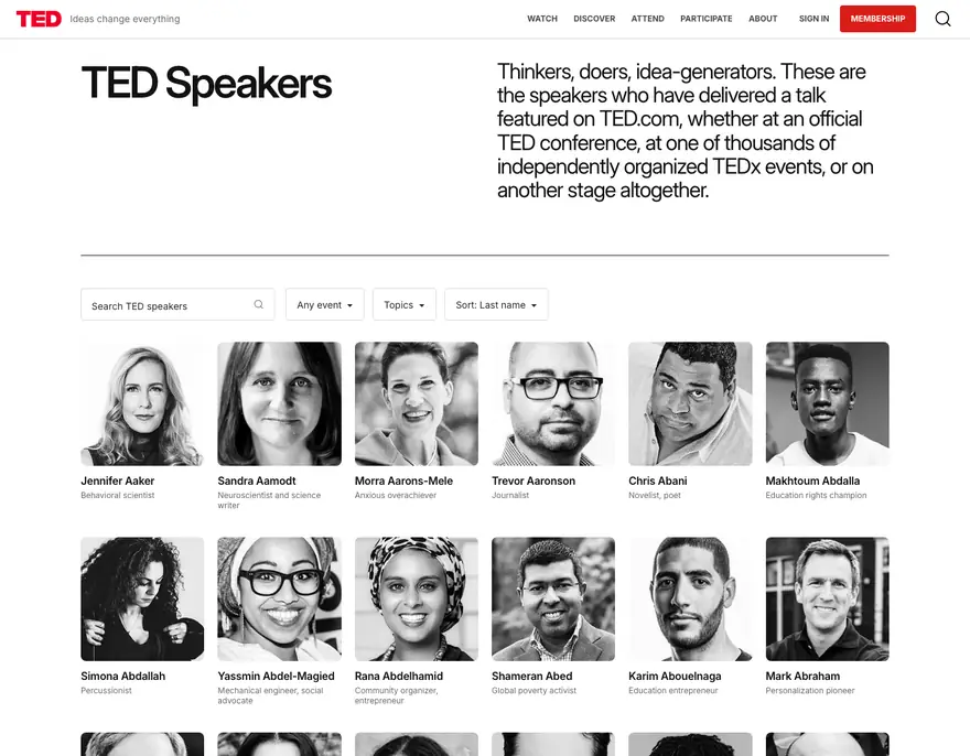 TED: Speakers