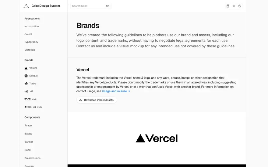 Vercel: Geist · Brands