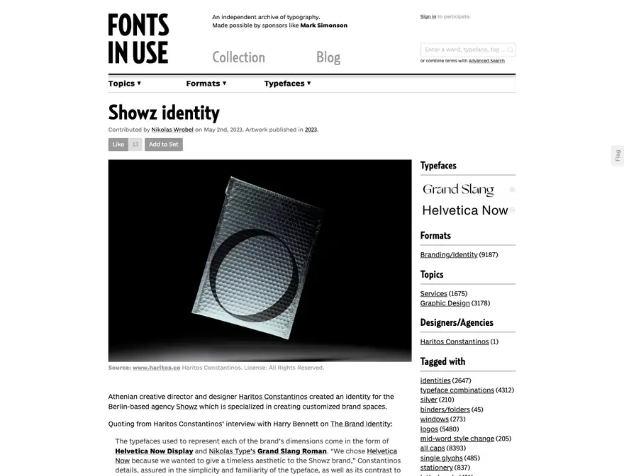 Showz vía Fonts In Use: Identidad de Showz