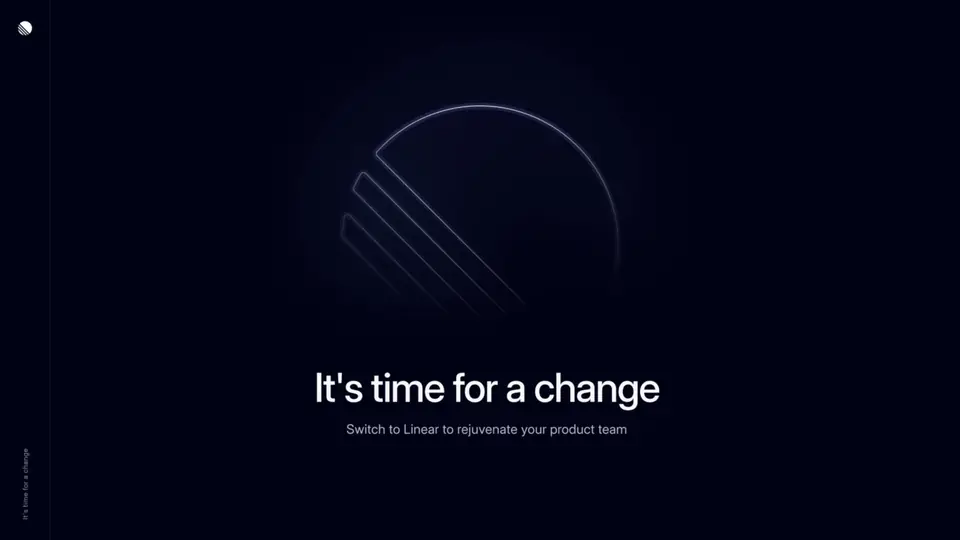 Linear (deck de ventas 2023), según Deckly: Linear · portada: «It's time for a change»