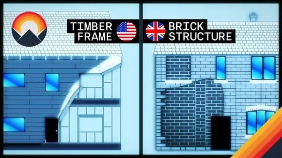Wendover Productions: «Timber frame vs Brick structure»