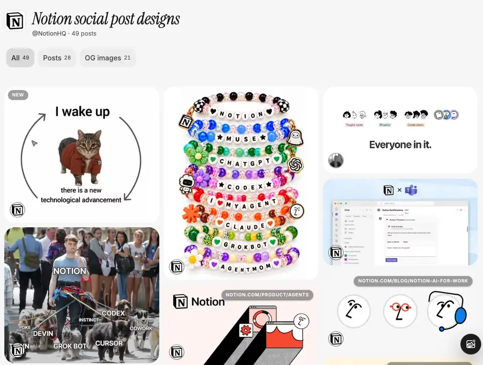 posts.design: Las publicaciones de Notion repiten un mismo esqueleto