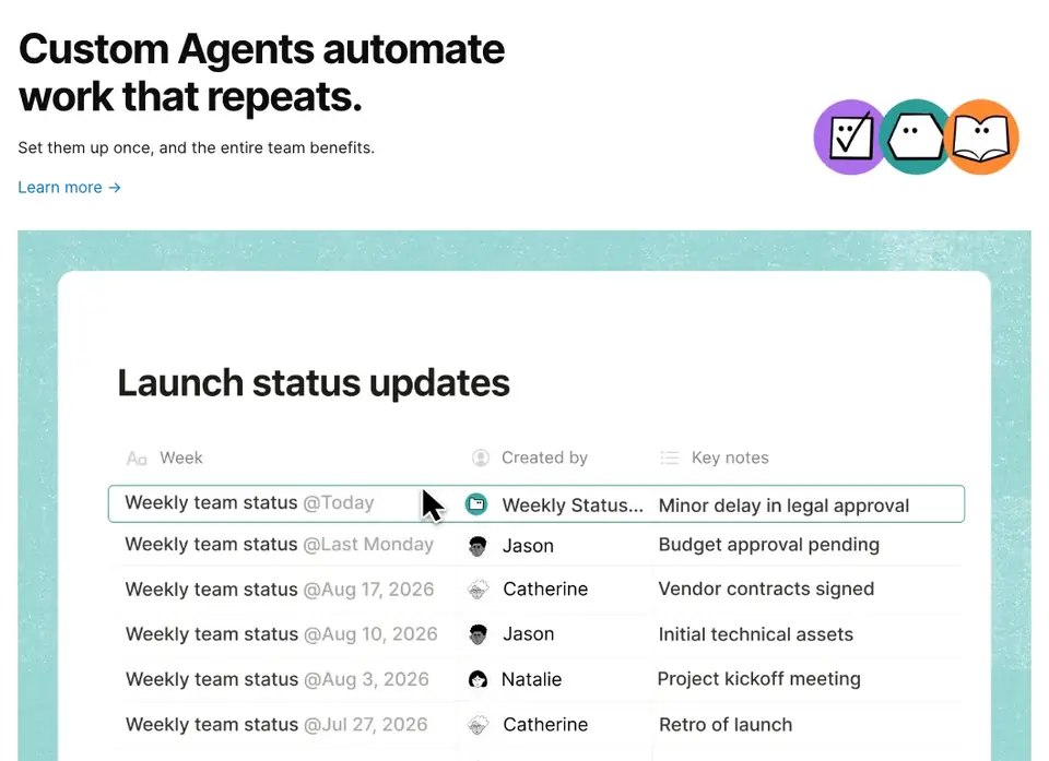 Notion: Titular que es una conclusión, bajada de una línea y enlace