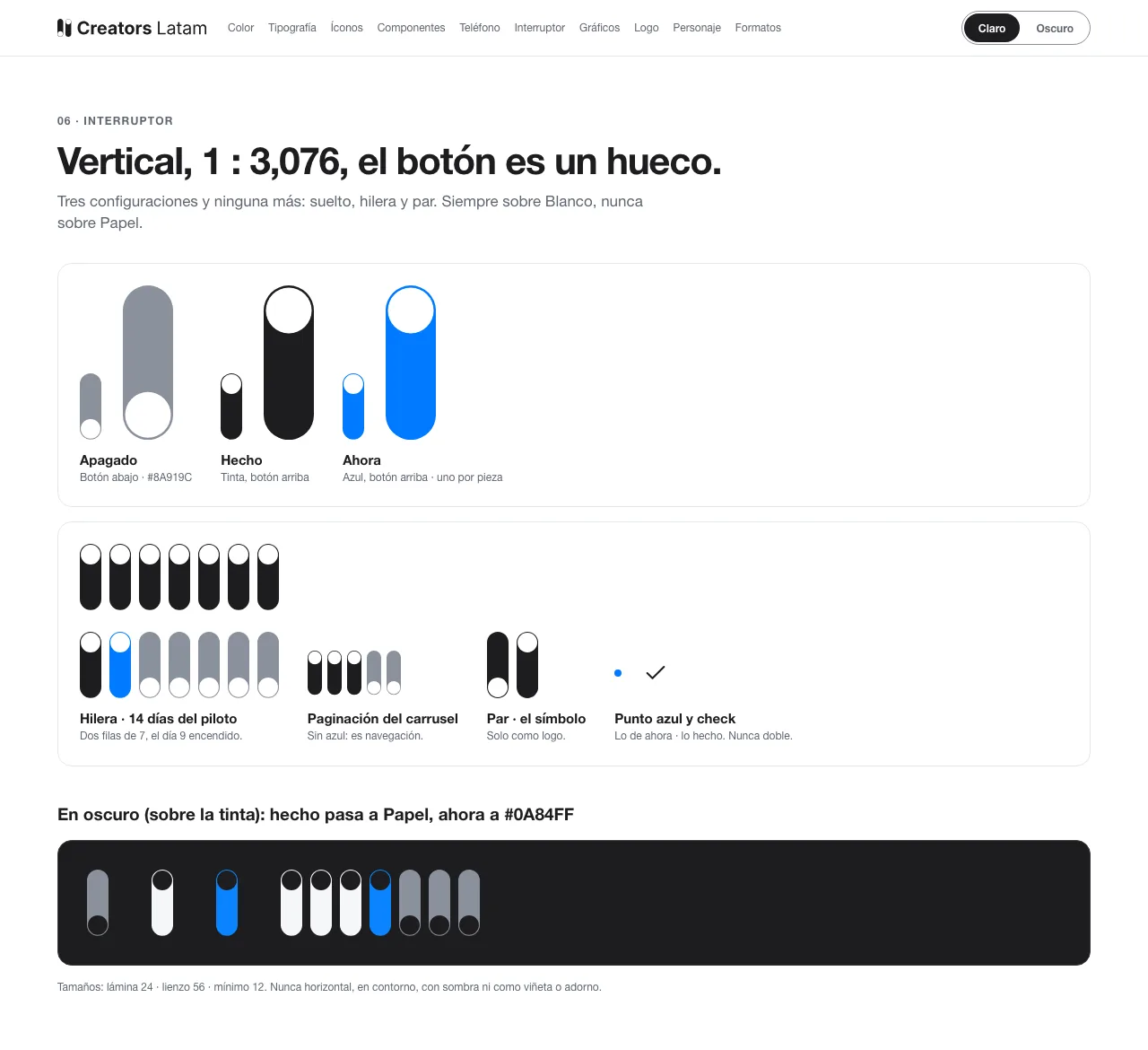 Catálogo del kit: Interruptor, en claro