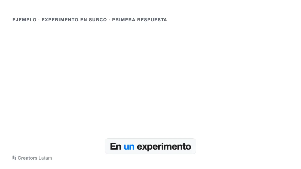 Entra el rótulo: «Ejemplo · experimento en Surco»