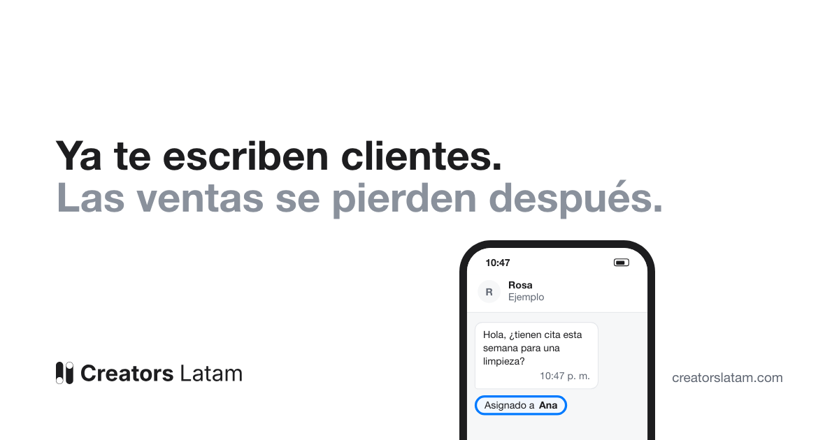 Vista previa del enlace: Ya te escriben clientes. Las ventas se pierden después.